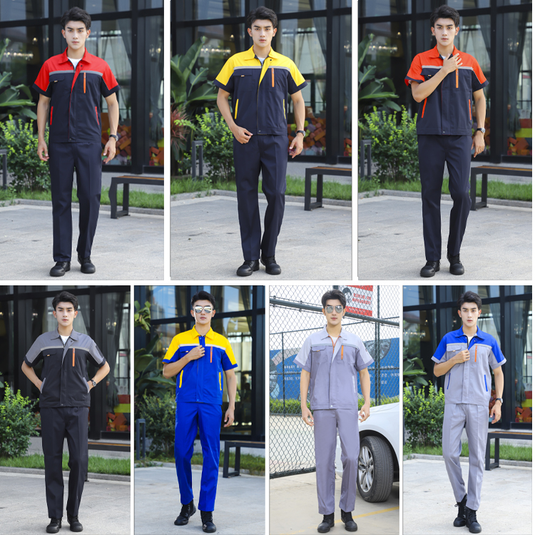 Workshop maintenance short sleeved work clothes in 7 styles