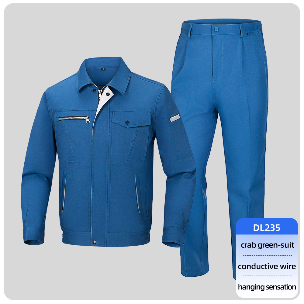 anti static clothing blue front