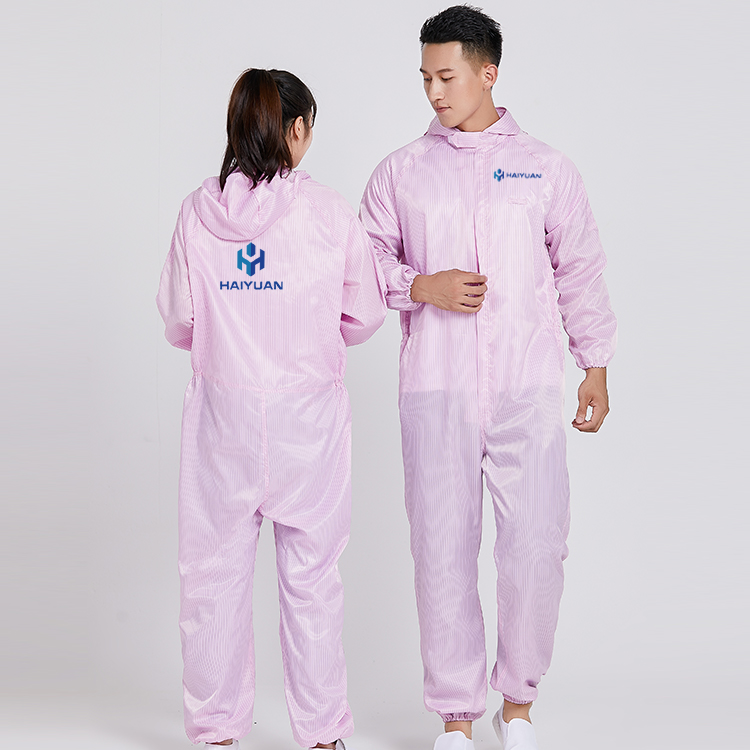 Anti static integrated protective suit pink