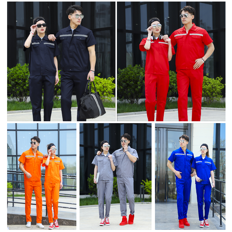 Architectural short sleeved workwear set three-dimensional view