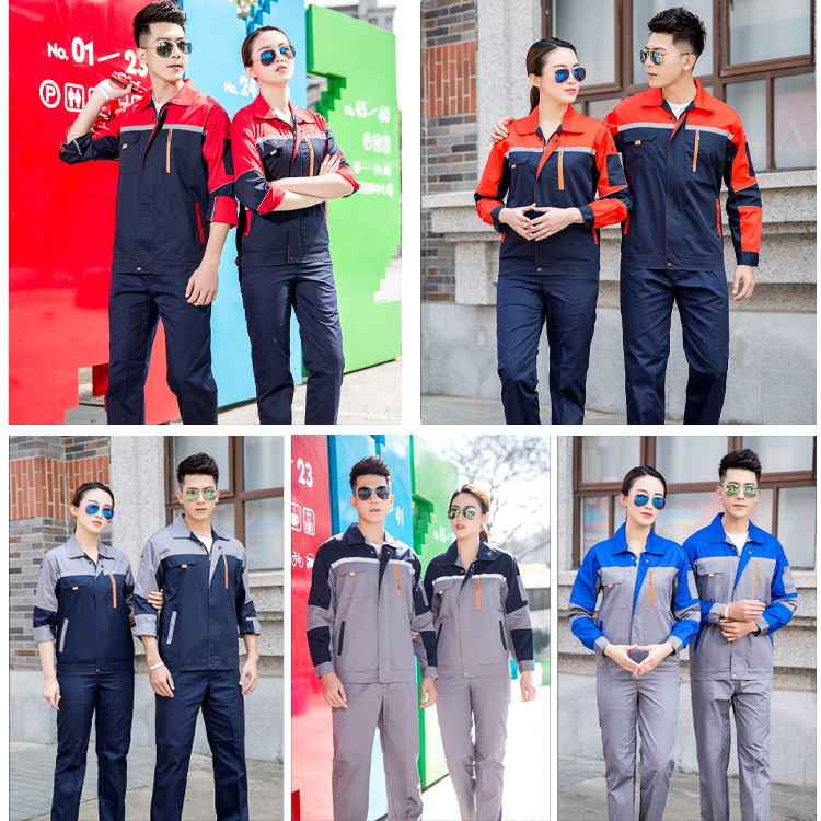 Model display of car repair workshop work clothes in 5 colors