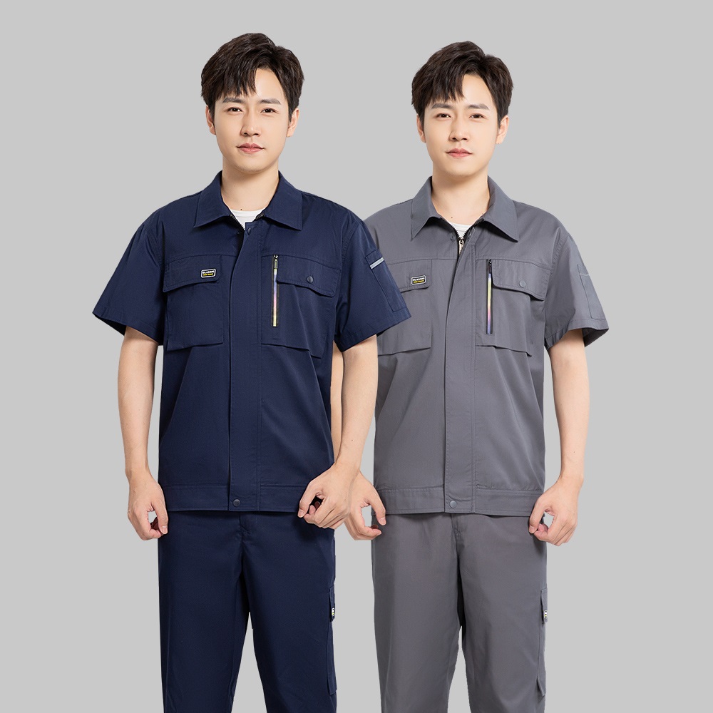 Wear-Resistant And Comfortable Short-Sleeved Workwear Jacket And Pants Set | Bulk Supply