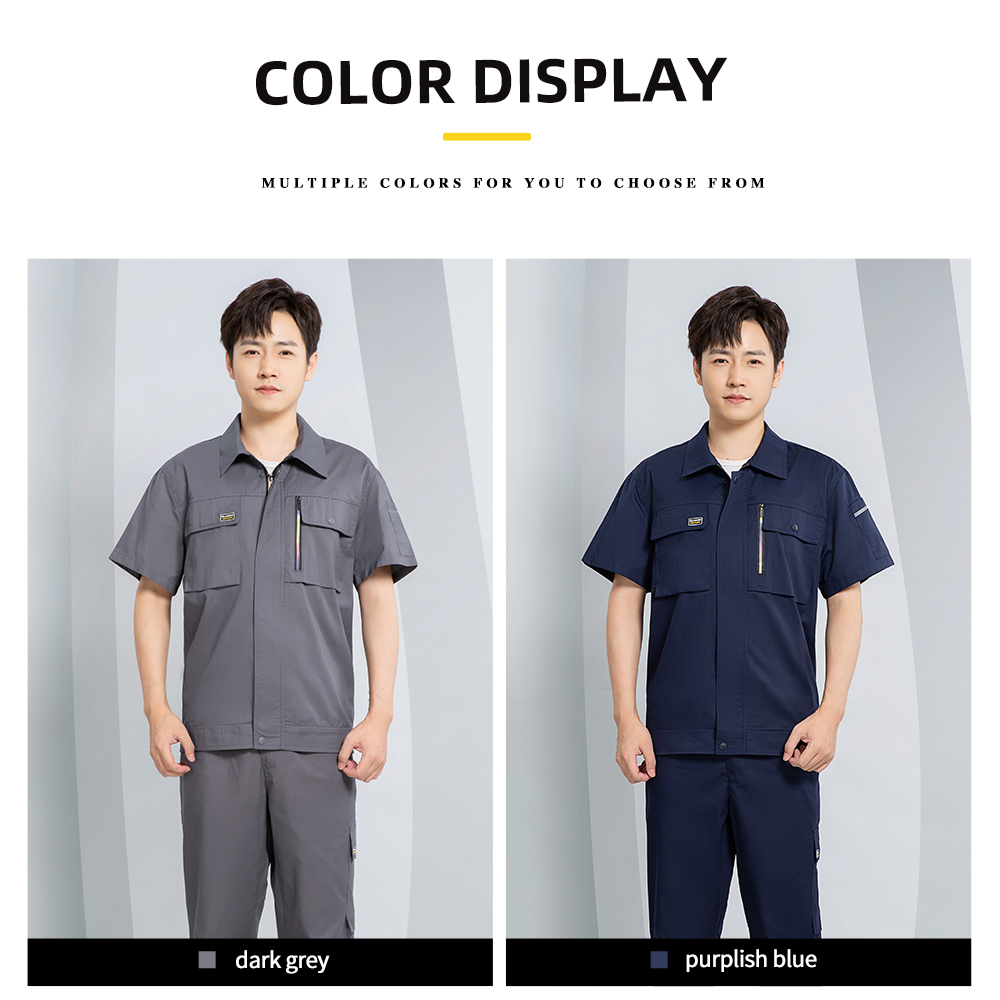 Comfortable short-sleeved workwear set stereoscopic image