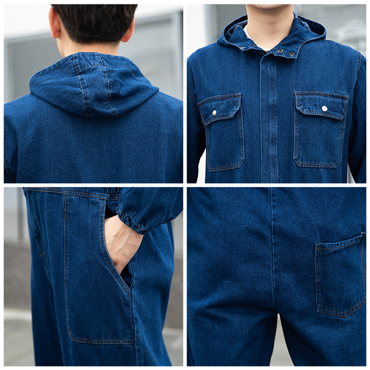 Details of mens and womens one-piece workwear