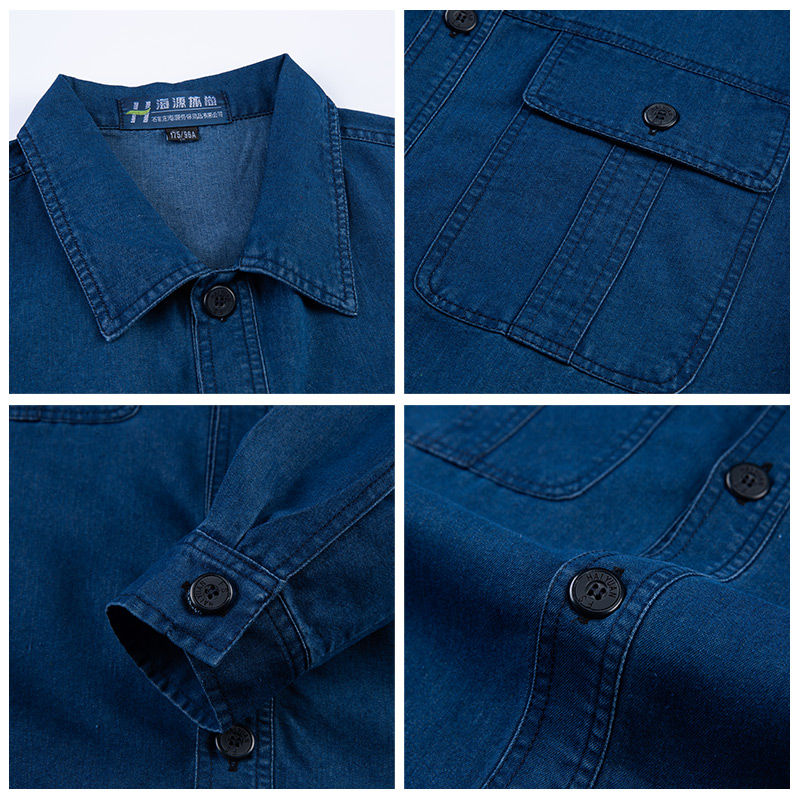 Durable and comfortable denim workwear jacket details