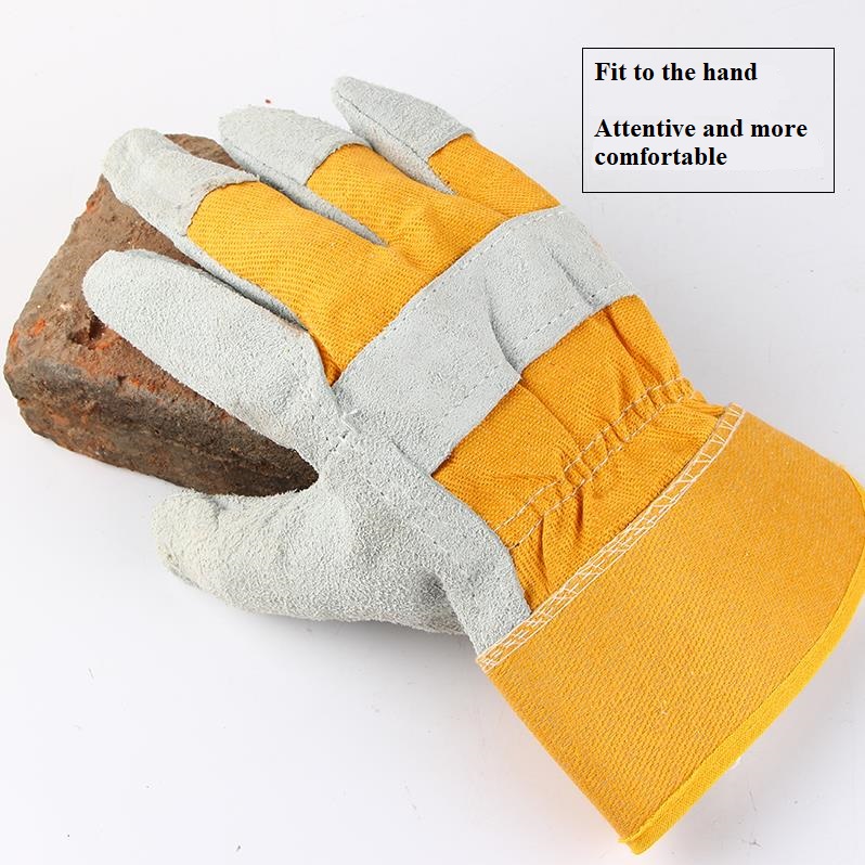 fit to the hand cowhide and canvas gloves