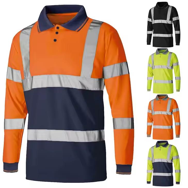 Hi Vis safety T-shirt long sleeved reflective shirt