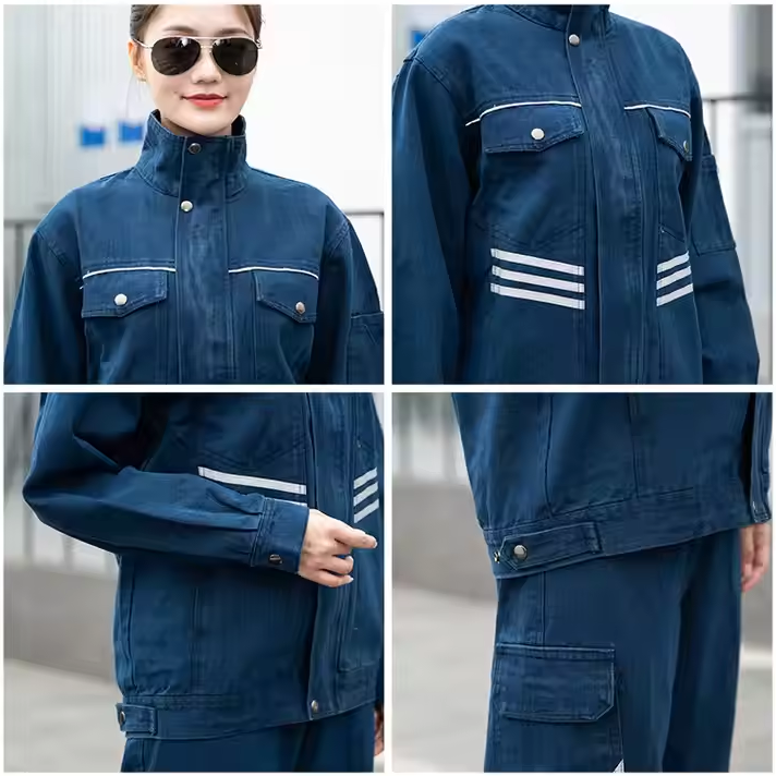 High visibility denim workwear details