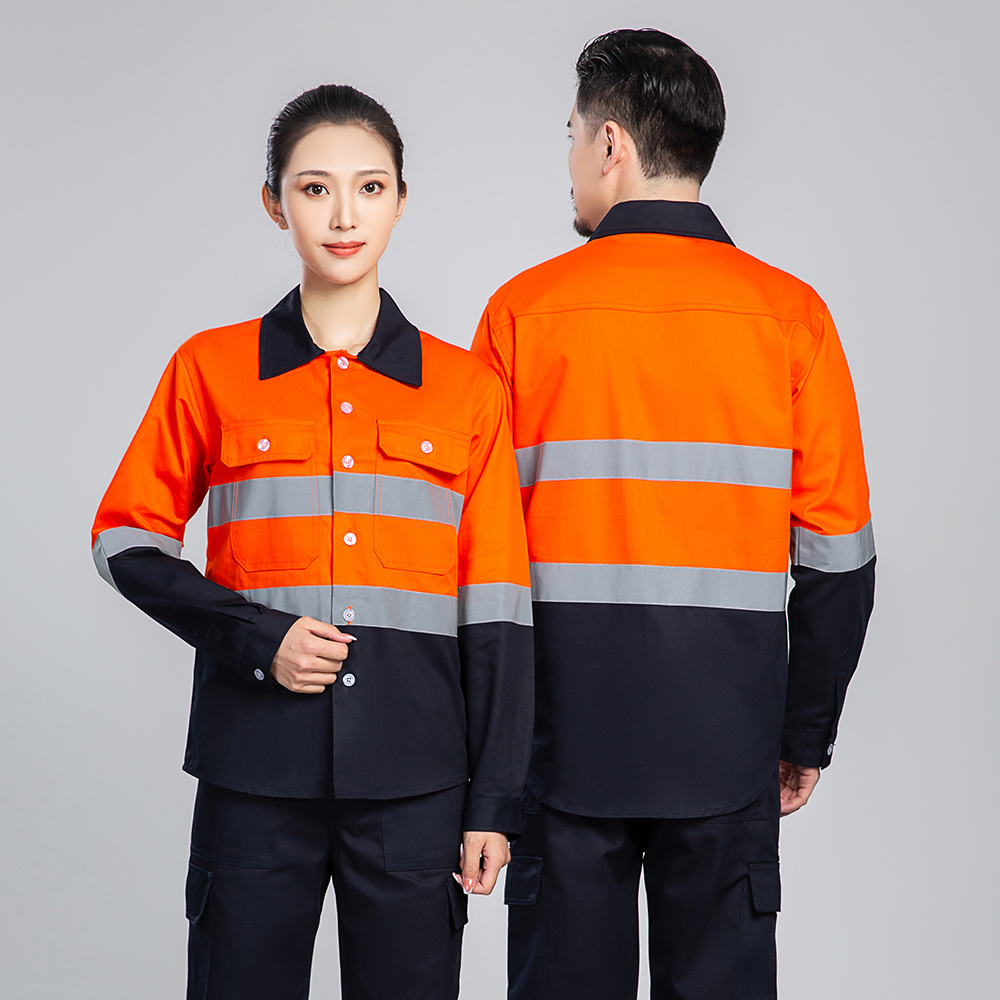 High visibility workwear mens workwear safety reflective shirt