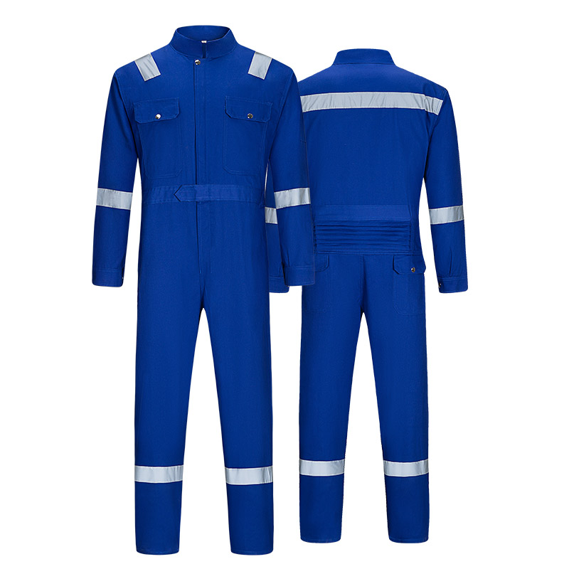 High visibility integrated work uniform blue