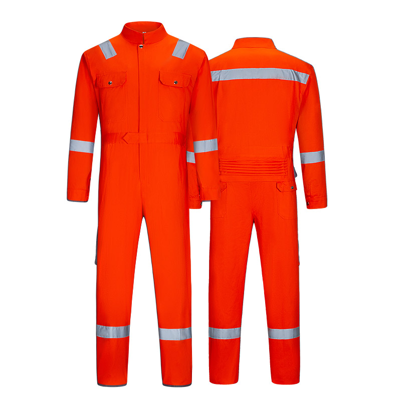 High visibility integrated workwear in orange red