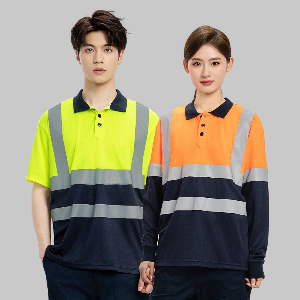 High visibility reflective polo shirt