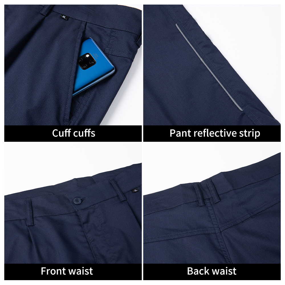 High-visibility short-sleeved workwear pants details