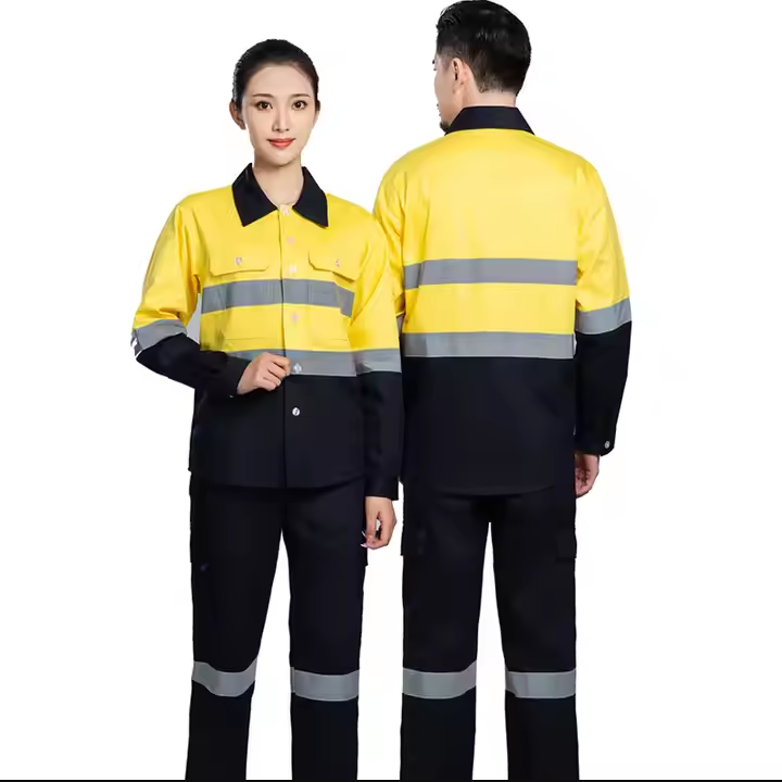 High visibility workwear fluorescent yellow