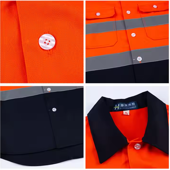 High visibility workwear top details