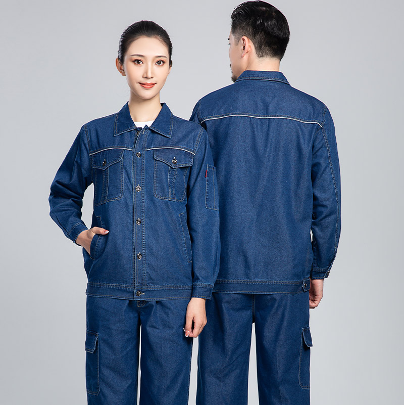 Mens denim jacket workwear back