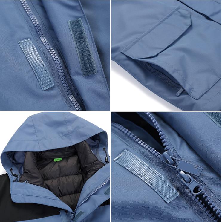 Outdoor assault jacket three in one down jacket details