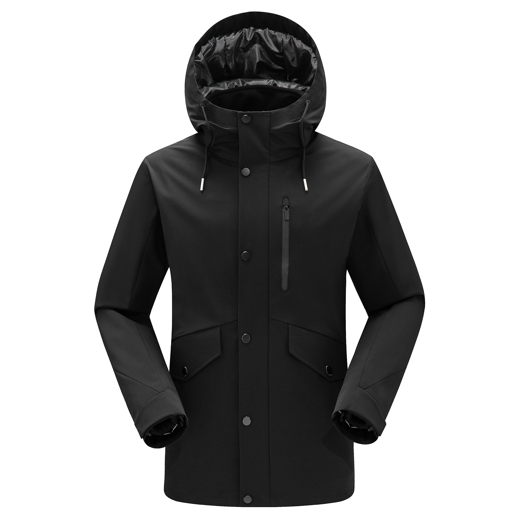 Outdoor down jacket hooded jacket black