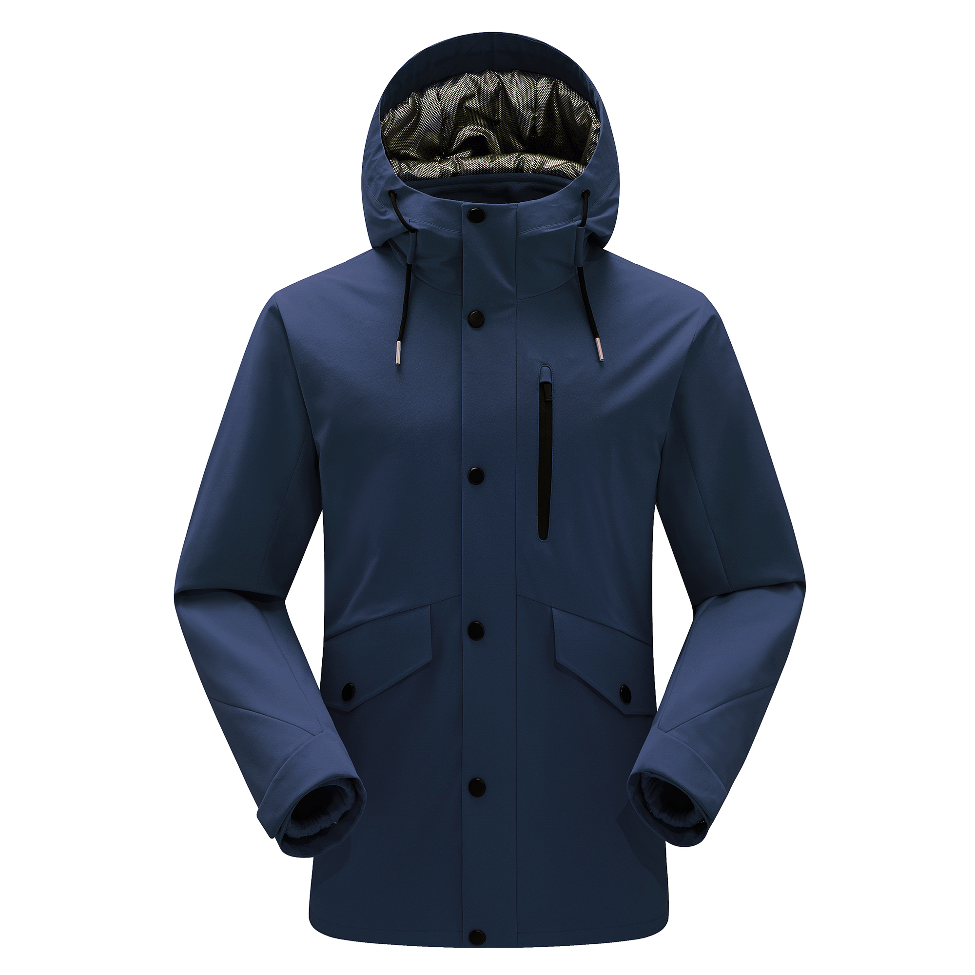 Outdoor down jacket hooded jacket navy blue