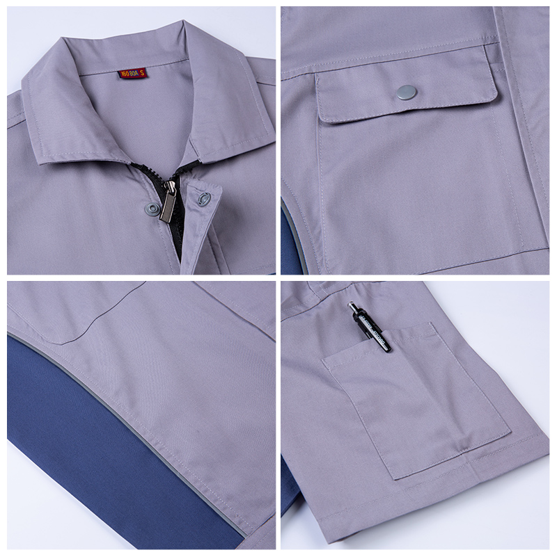 Parts of short-sleeved work jacket and pants set