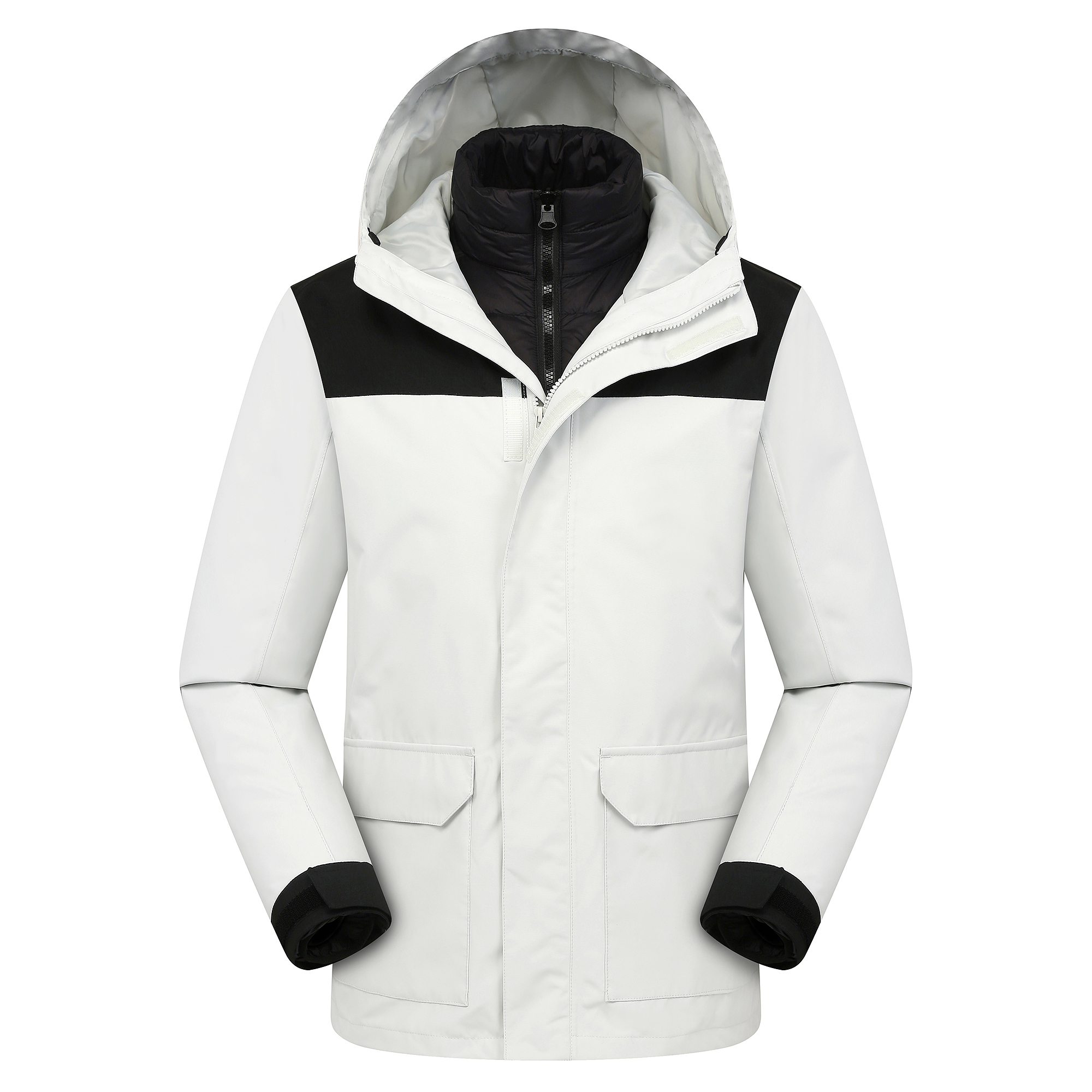 Pure white outdoor assault jacket three in one down jacket