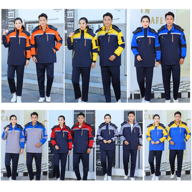 Winter detachable windproof and warm work clothes for both men and women