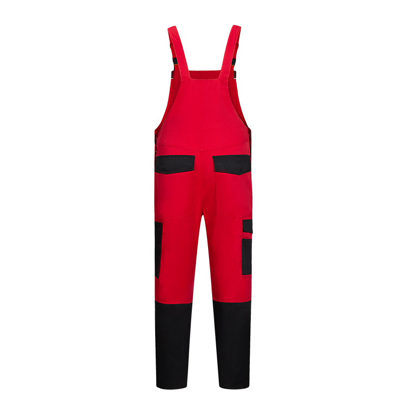 Strap integrated work pants red back