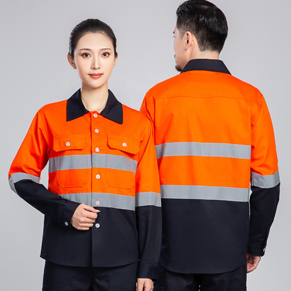 Summer high-visibility long-sleeved work clothes front