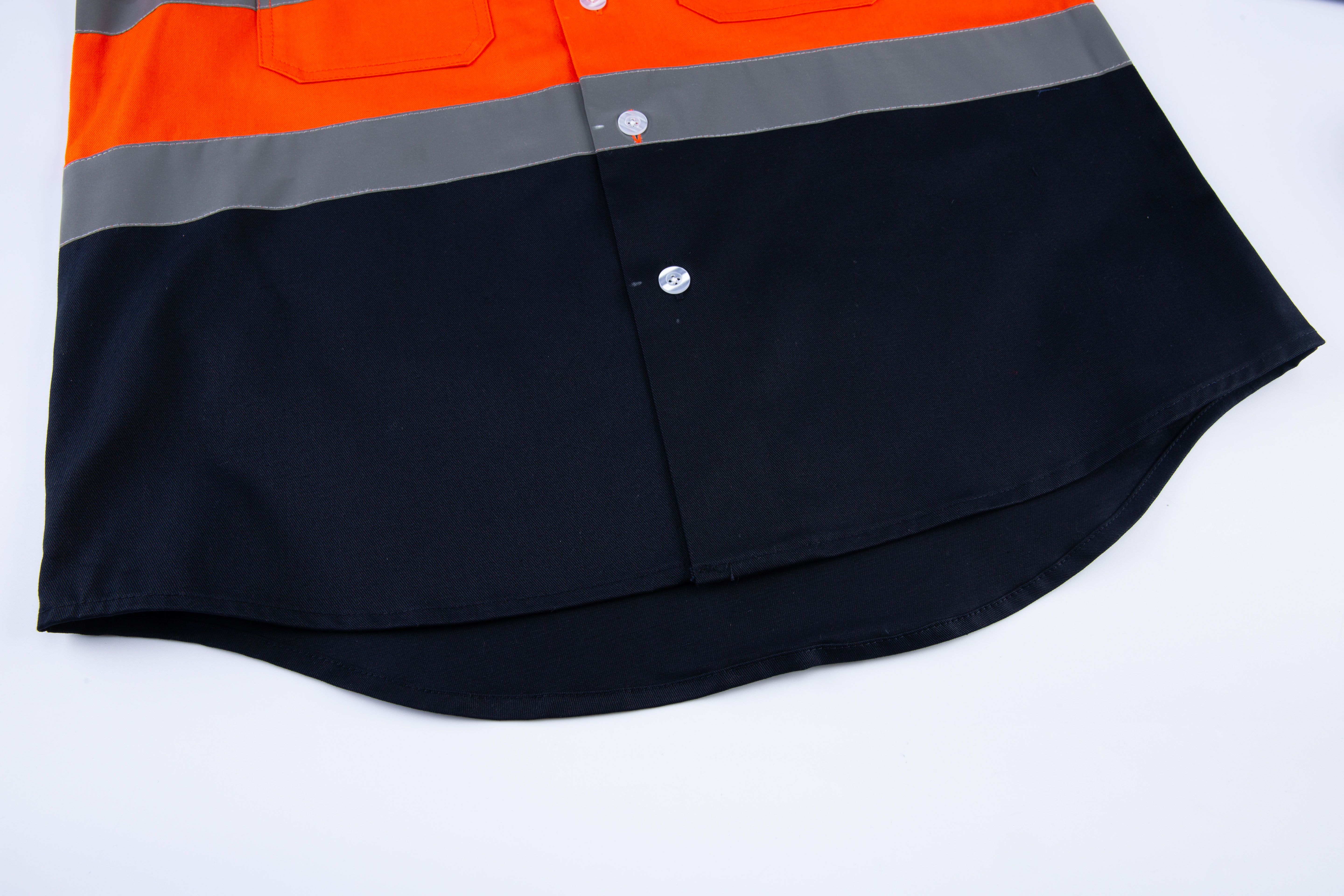 Summer high-visibility long-sleeved workwear jacket hem