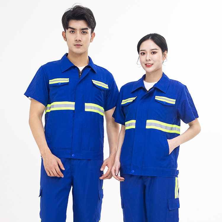 summer short-sleeved cleaning sanitation work clothes front