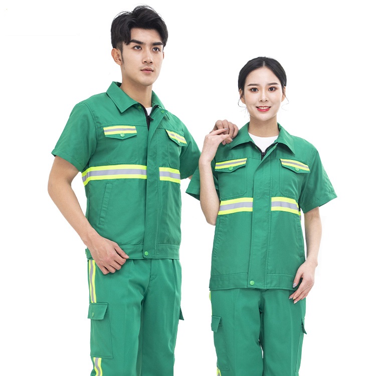 Summer Short-Sleeved Cleaning Sanitation Work Clothes Jacket Pants Set | Bulk Supply