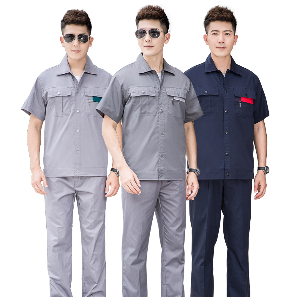 Summer workwear jacket and pants set 3D