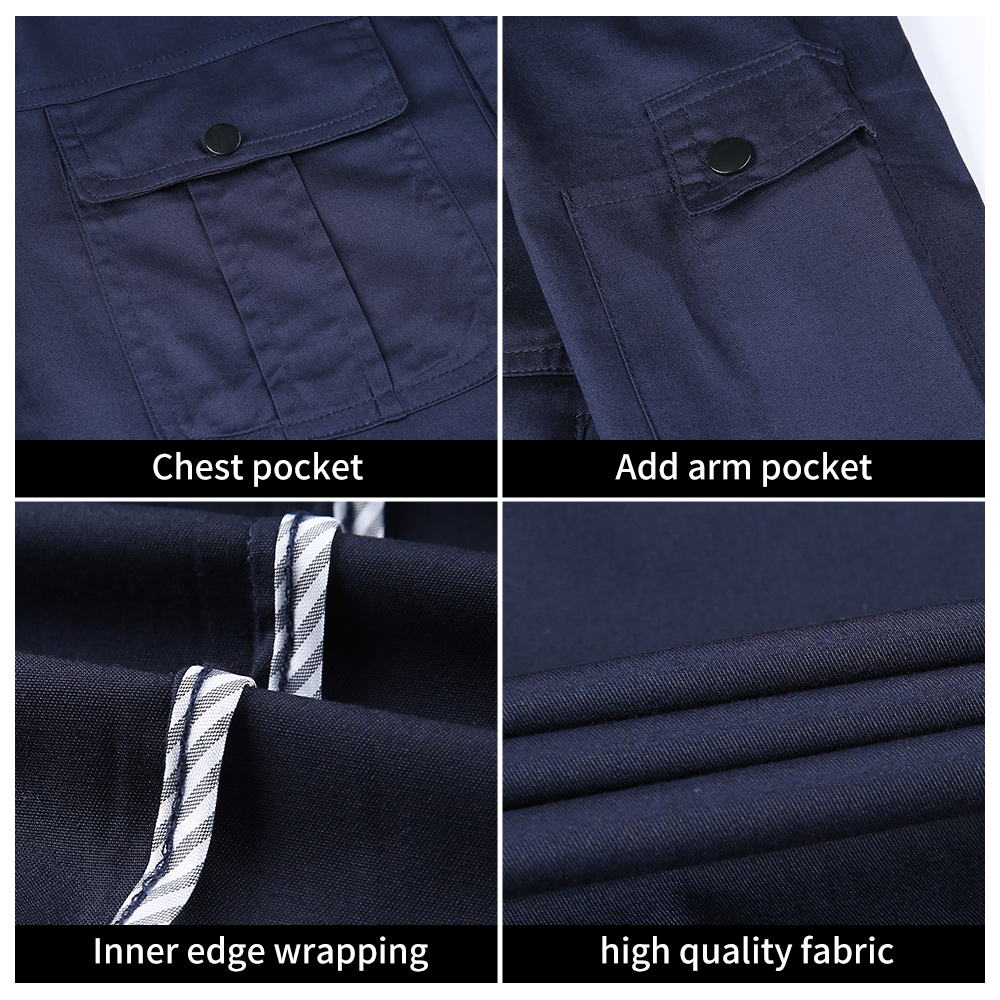 Summer workwear jacket and pants set pants details