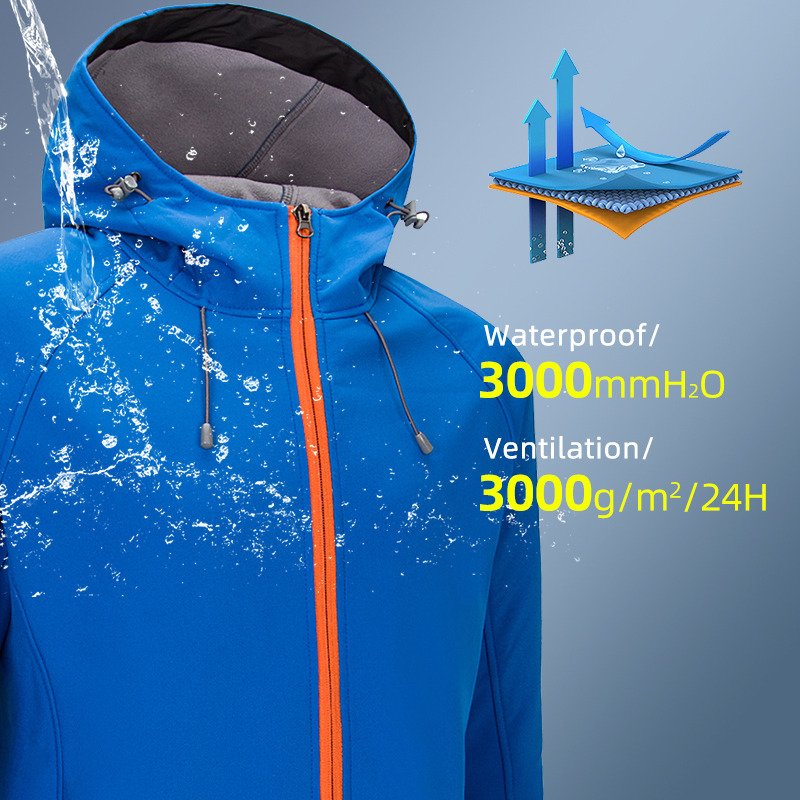 Waterproof three in one jacket with a waterproof index of 3000