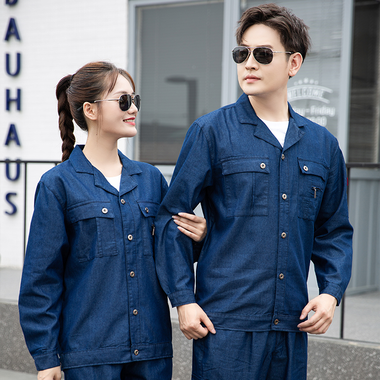 Wear resistant long sleeved denim workwear 3D image