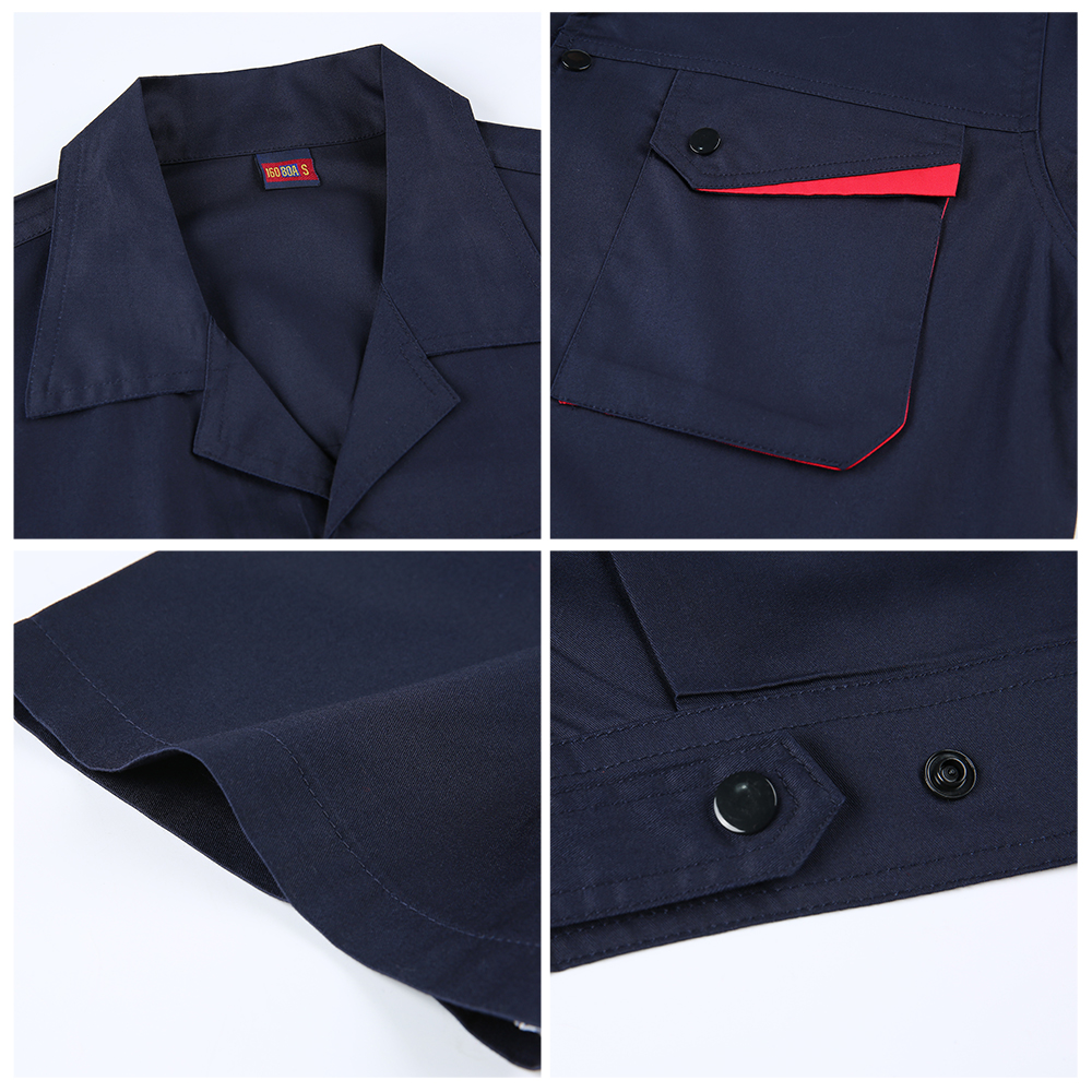 Wear-resistant short-sleeved work clothes suit jacket details