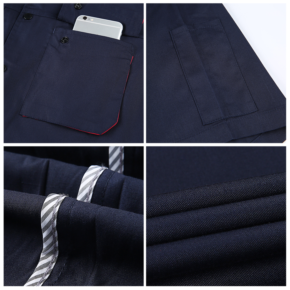 Wear-resistant short-sleeved work clothes suit pants details