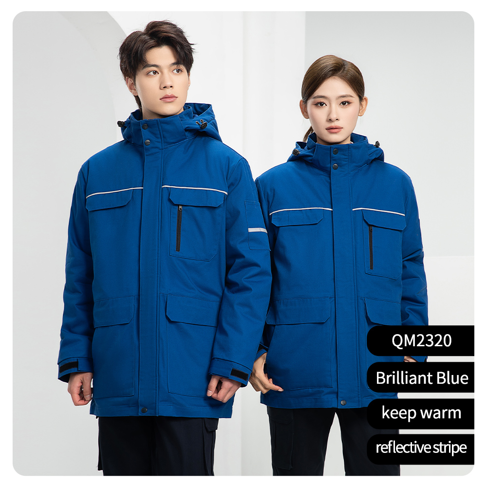 Winter pure cotton workwear in bright blue