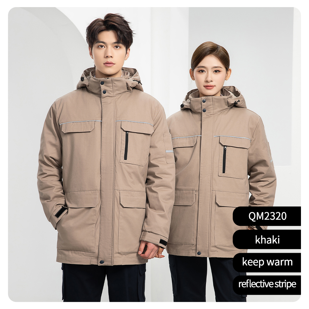 Winter pure cotton workwear khaki color