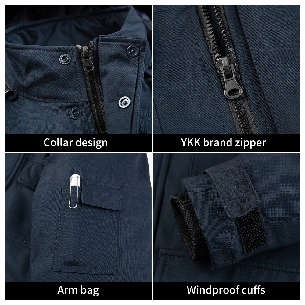 Winter windproof and warm workwear top details